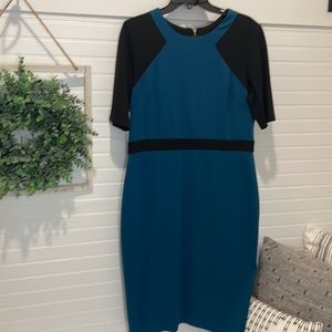 Teal and back dress Size 16